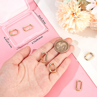 8Pcs 2 Styles Brass Spring Gate Rings KK-BBC0014-16-1