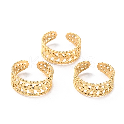 Ion Plating(IP) 304 Stainless Steel Finger Rings RJEW-L102-27G-1