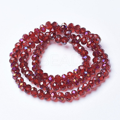 Electroplate Transparent Glass Beads Strands EGLA-A034-T3mm-F03-1
