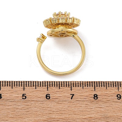 Sunflower Rotatable Open Cuff Rings for Women LS-RJEW-C118-10G-1
