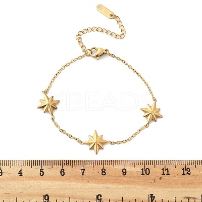 304 Stainless Steel Star Link Bracelets BJEW-Q051-05G-1