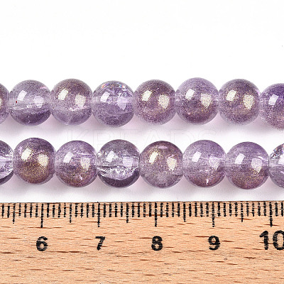 Transparent Crackle Glass Bead Strands GLAA-T025-8mm-02E-1