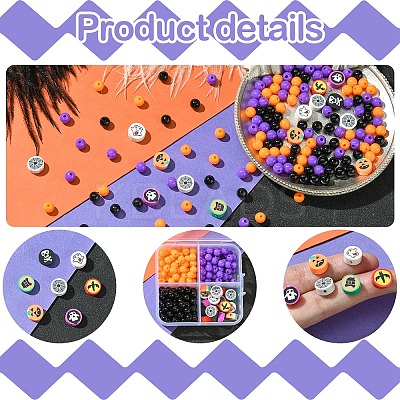 Halloween Theme DIY Stretch Bracelets Jewelry Kits DIY-YW0010-03-1