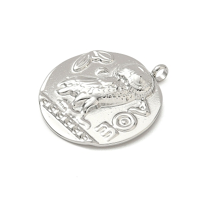 304 Stainless Steel Coin Pendants STAS-K252-19P-1