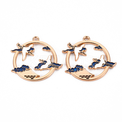 Eco-Friendly Alloy Enamel Pendants ENAM-T011-81A-NR-1