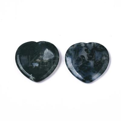 Natural Moss Agate Thumb Worry Stone G-N0325-01F-1