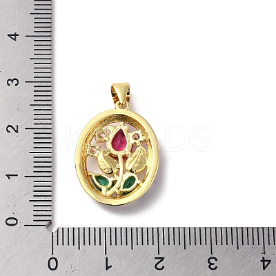 Rack Plating Brass Micro Pave Colorful Cubic Zirconia Enamel Pendants KK-G488-15G-1