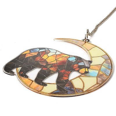 Stained Acrylic & Iron Suncatchers HJEW-F022-01B-1