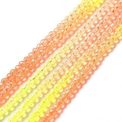Transparent Gradient Color Glass Beads Strands X1-GLAA-H021-01B-09-1