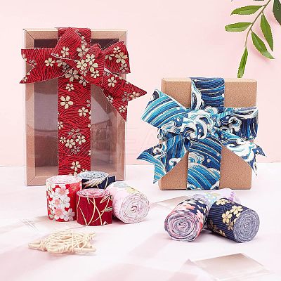 Japanese Kimono Style Floral Cotton Ribbon OCOR-FG0001-07-1