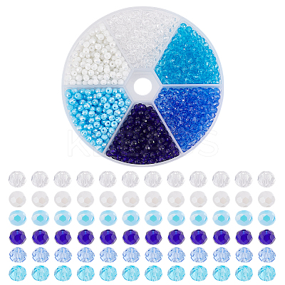12 Strands 6 Colors Glass Beads Strands EGLA-GO0001-07A-1
