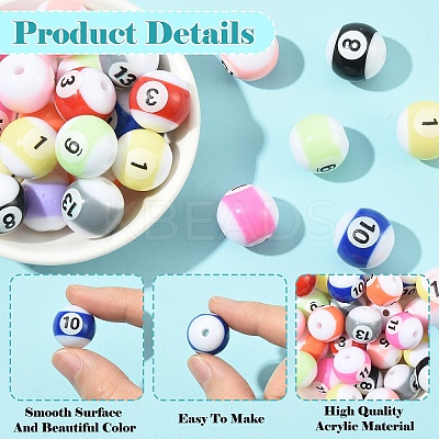 30Pcs Opaque Acrylic Beads OACR-YW0003-63-1