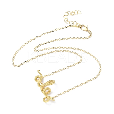Brass Snake Wrapped Pendant Necklaces for Women LS-NJEW-U041-01G-1