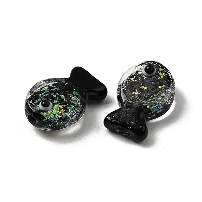 Handmade Foil Lampwork Fish Beads FOIL-Z001-01B-1