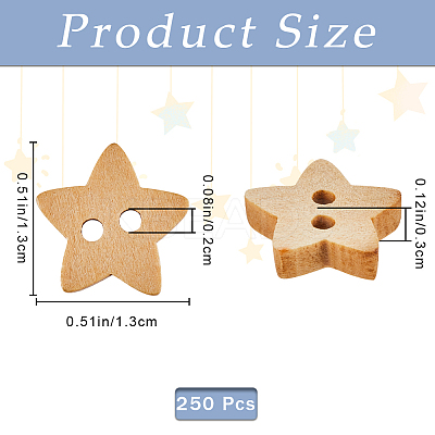 Natural 2-hole Wood Buttons BUTT-GF0003-58-1