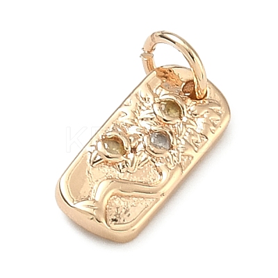 Five Elements Theme Brass Micro Pave Clear Cubic Zirconia Charms KK-F934-02B-G-1