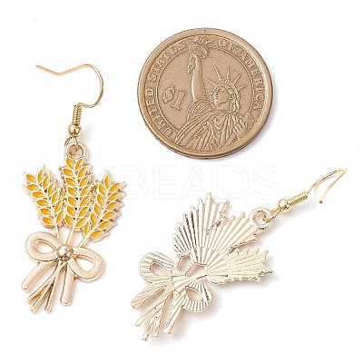 8 Pairs 8 Styles Maple Leaf Alloy Enamel Dangle Earrings EJEW-JE06137-1