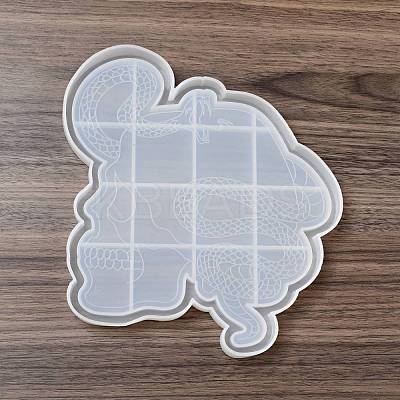 DIY Skull with Snake Dish Tray Silicone Statue Molds DIY-C056-07-1