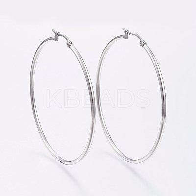 Tarnish Resistant 304 Stainless Steel Big Hoop Earrings X-EJEW-F105-03P-1