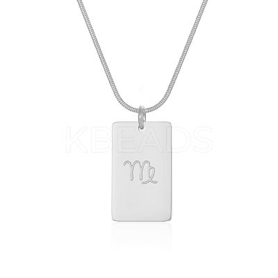European Style 304 Stainless Steel Zodiac Pendant Necklaces for Women NF9603-6-1