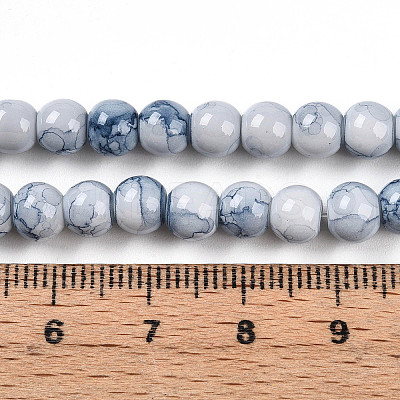 Baking Paint Glass Beads Strands DGLA-N003-6mm-C07-1