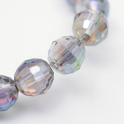Electroplate Glass Bead Strands EGLA-R041-8mm-01-1