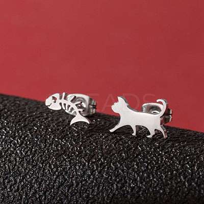 Stainless Steel Small Animal Stud Earrings for Women PW-WG87B69-02-1
