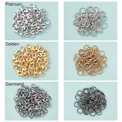 180Pcs 3 Colors Iron Open Jump Rings IFIN-FH0001-52-1