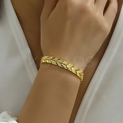 Fashionable Leaf Design Real 18K Gold Plated Bracelets for Women VI3395-1