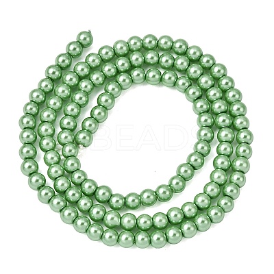 Eco-Friendly Dyed Glass Pearl Round Beads Strands HY-A002-4mm-RB008N-1