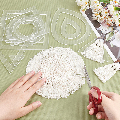 Transparent Acrylic Fringe Trimming Tool TACR-WH0014-14-1