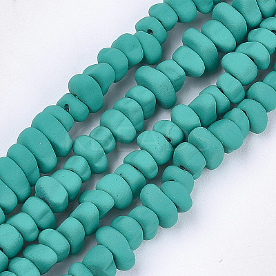 Spray Painted Non-magnetic Synthetic Hematite Beads Strands G-T116-19-04-1