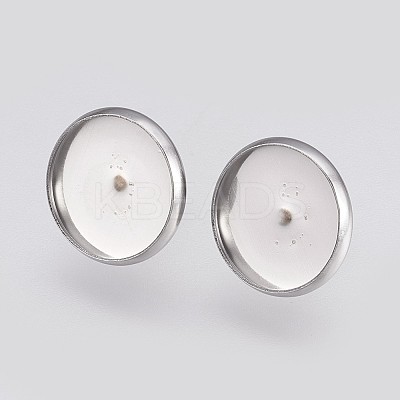 Non-Tarnish 304 Stainless Steel Earring Cabochon Settings LS-X-STAS-E426-85B-P-1
