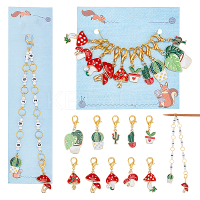 Knitting Row Counter Chains & Locking Stitch Markers Kits HJEW-AB00517-1