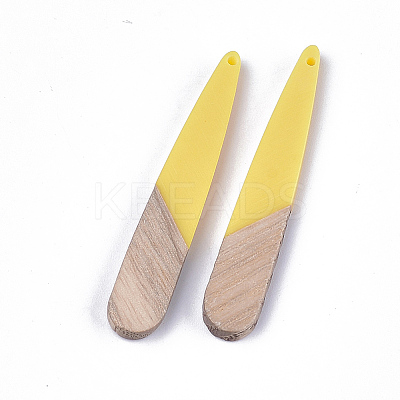 Resin & Walnut Wood Pendants X-RESI-S358-40E-1