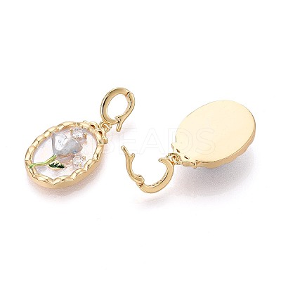 Spray Painted Brass Pave Clear Cubic Zirconia Pendants KK-T072-28B-G-1