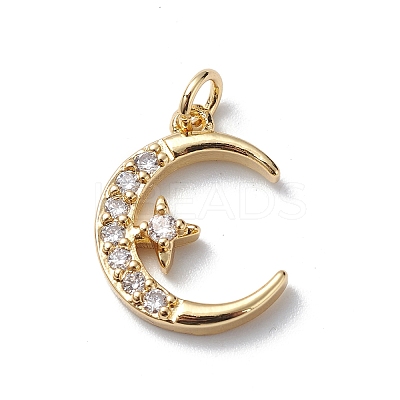 Brass Micro Pave Cubic Zirconia Pendants X-KK-E003-17G-1