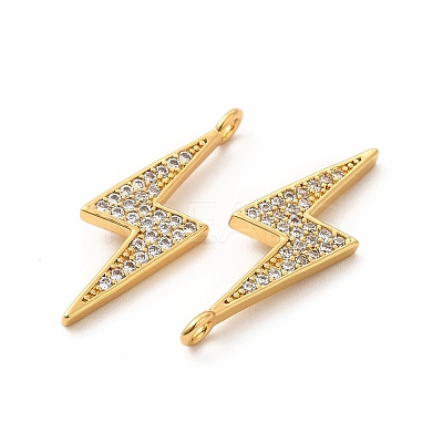 Rack Plating Brass Micro Pave Cubic Zirconia Pendants KK-K165-18G-1