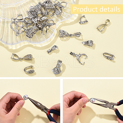 30Pcs 10 Styles Brass Pendant Ice Pick Pinch Bails KK-YW0003-64-1