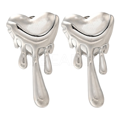 304 Stainless Steel Heart Stud Earrings EJEW-I312-12P-1