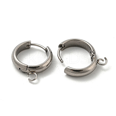 Tarnish Resistant 201 Stainless Steel Huggie Hoop Earring Findings STAS-P283-01W-P-1