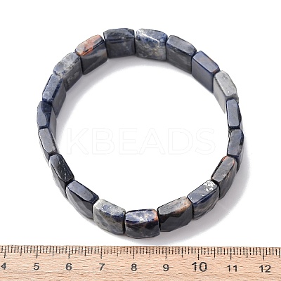 Natural Sodalite Faceted Beaded Stretch Bracelets for Women BJEW-K251-08H-1