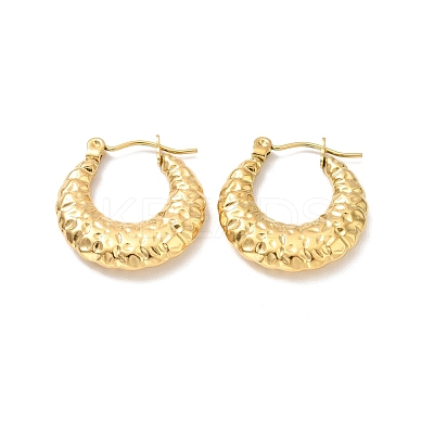 Ion Plating(IP) 304 Stainless Steel Crescent Moon Hoop Earrings EJEW-P202-07G-1