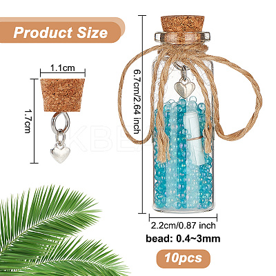 Cork Glass Wishing Bottle for Pendant Decoration AJEW-AB00090-1