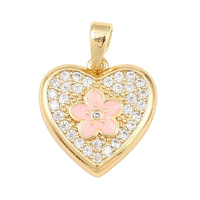 Brass Micro Pave Cubic Zirconia Pendants KK-H249-03G-1