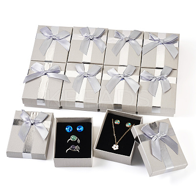 Rectangle Paper Jewelry Gift Boxes with Bowknot CON-TAC0010-89B-1