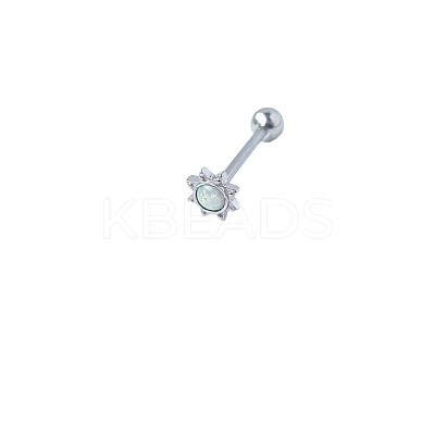 Sun 316L Surgical Stainless Steel with Synthetic Opal Tongue Rings FS-WGFD6E3-03-1