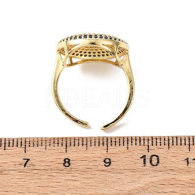 Brass Micro Pave Cubic Zirconia Cuff Open Rings for Women RJEW-K264-09C-G-1