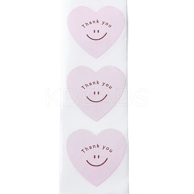 500Pcs Heart with Thank You Roll Stickers DIY-U008-01B-1
