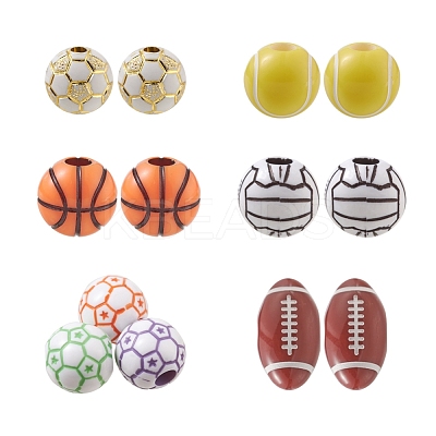 114Pcs 6 Style Acrylic Beads DIY-FS0002-36-1